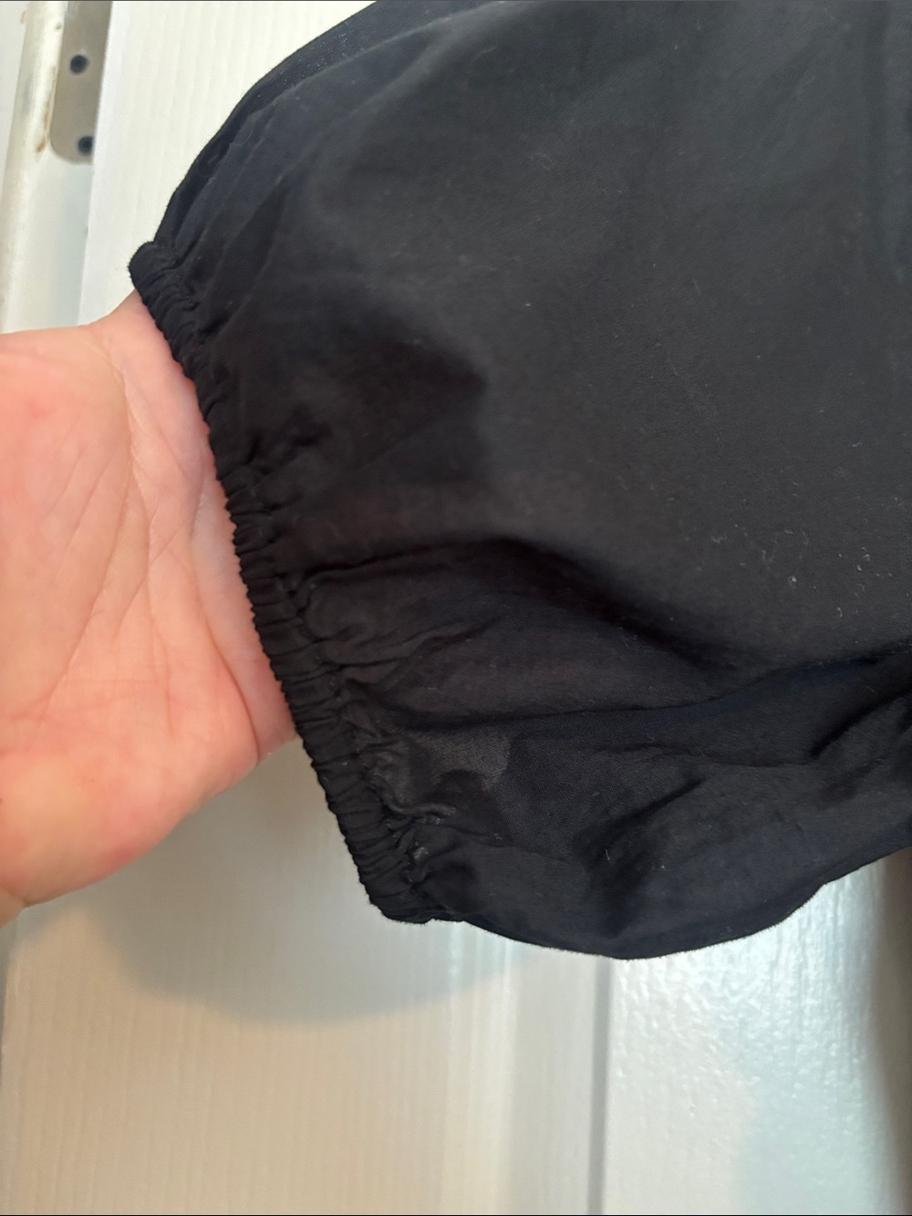 Old Navy Black Mini Dress with Scoop Neck and Puff Sleeves - Picture 2 of 9